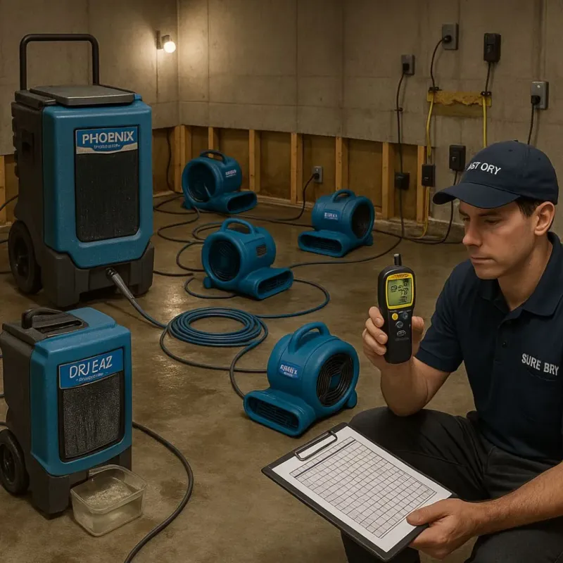 Structural Drying and Dehumidification process in Charleston, AR
